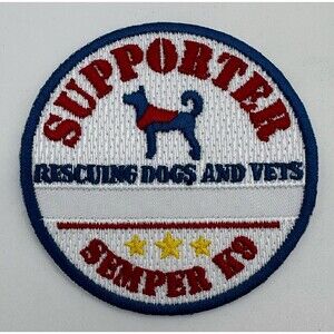 Supporter Rescuing Dogs and Vets SEMPER K9 Patch ~3”